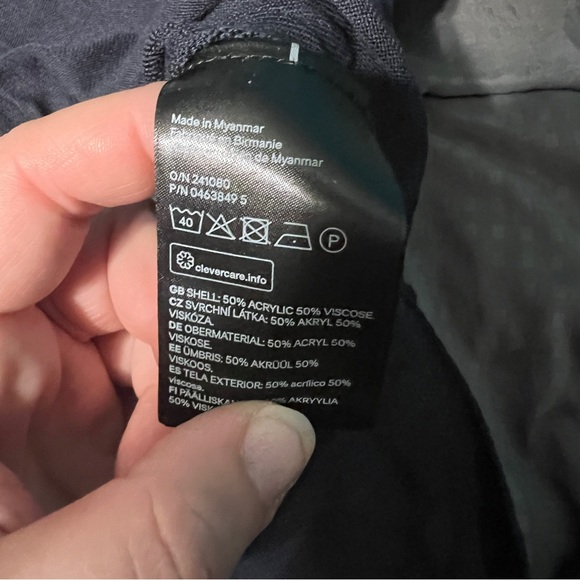 H&M Long Navy Blue Sweater Dress Length Slits New NWT Tie Belt Womens Size Small - Picture 8 of 9